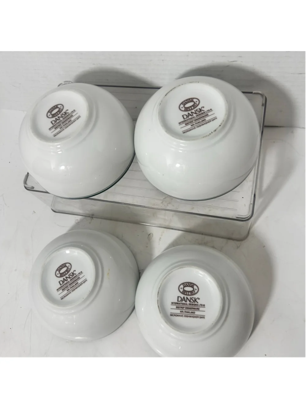 Dansk Bistro Dinnerware Set 4 Soup Bowls Green Rim 5